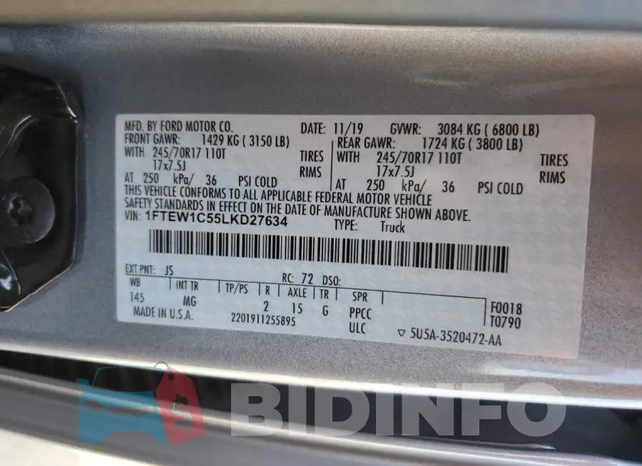 1FTEW1C55LKD27634 Photo# 13