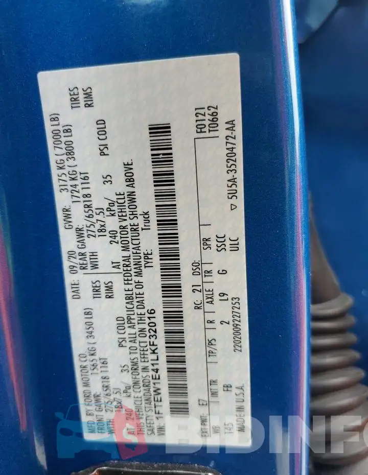 1FTEW1E41LKF32016 Photo# 12