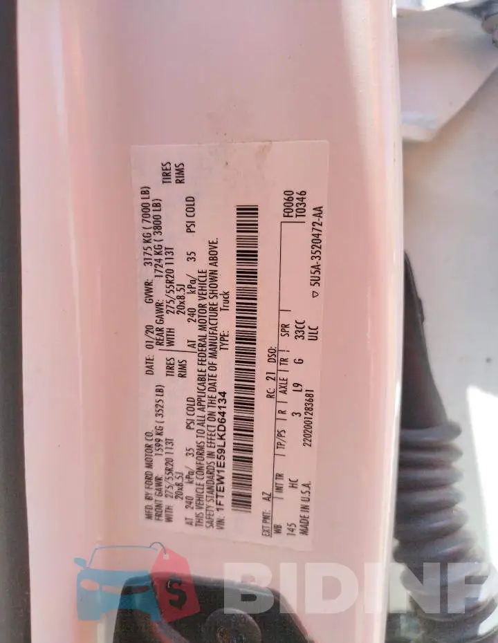 1FTEW1E59LKD64134 Photo# 13