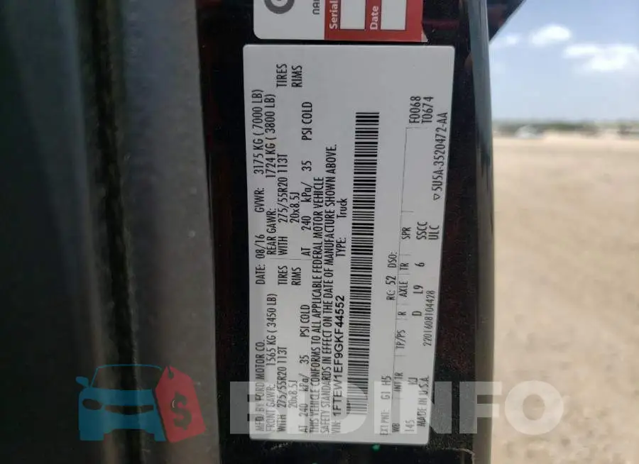 1FTEW1EF9GKF44552 Photo# 13