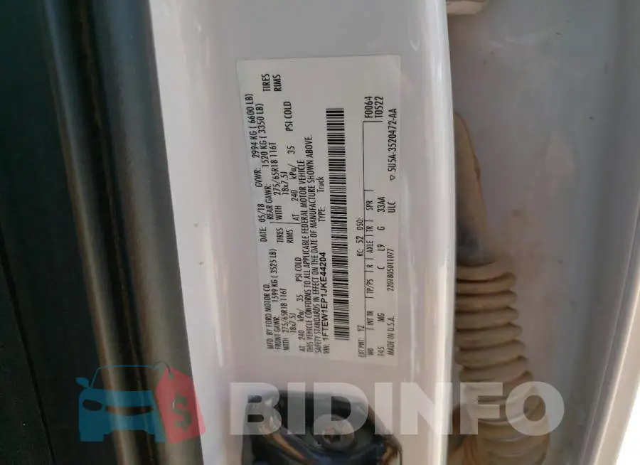 1FTEW1EP1JKE44204 Photo# 13