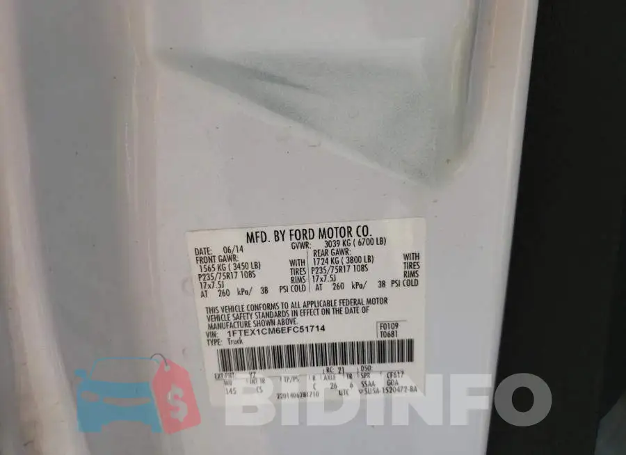 1FTEX1CM6EFC51714 Photo# 12