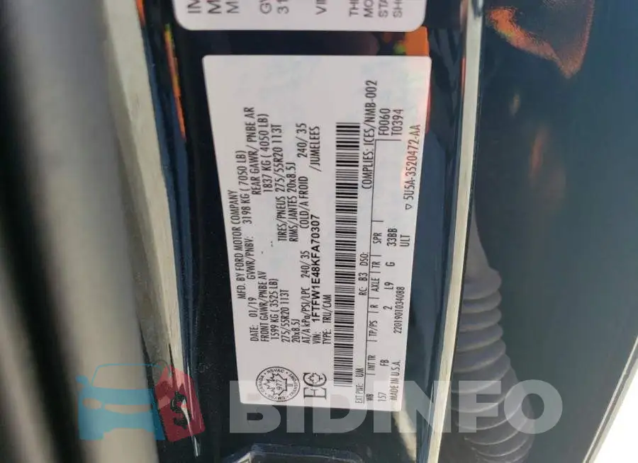 1FTFW1E48KFA70307 Photo# 12