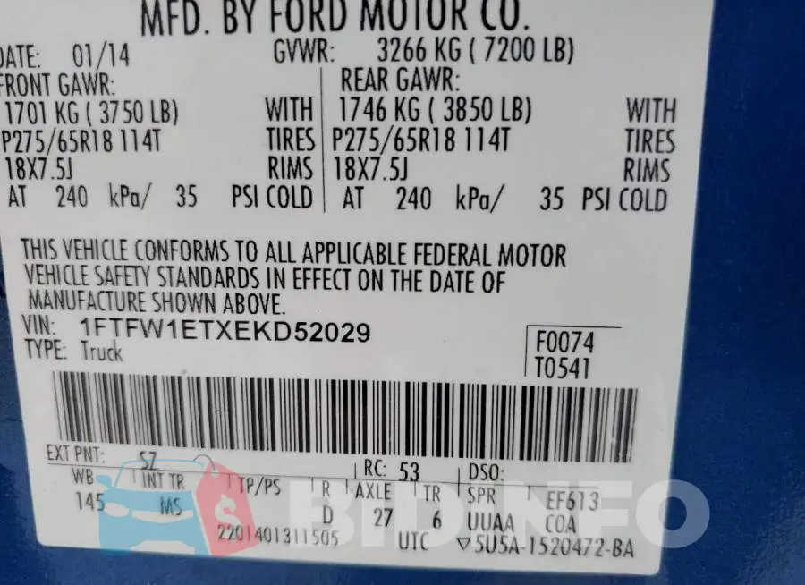 1FTFW1ETXEKD52029 Photo# 12