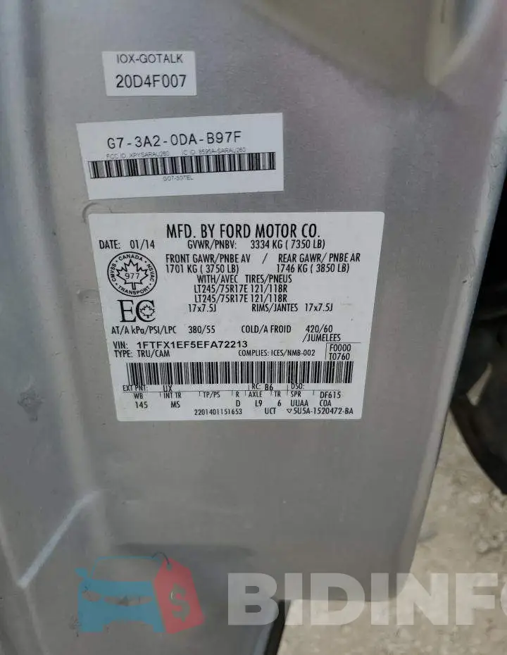 1FTFX1EF5EFA72213 Photo# 12