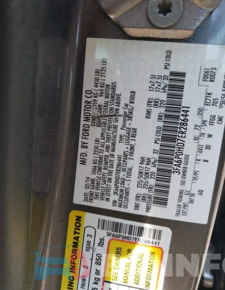 3FA6P0HD7ER286441 Photo# 12