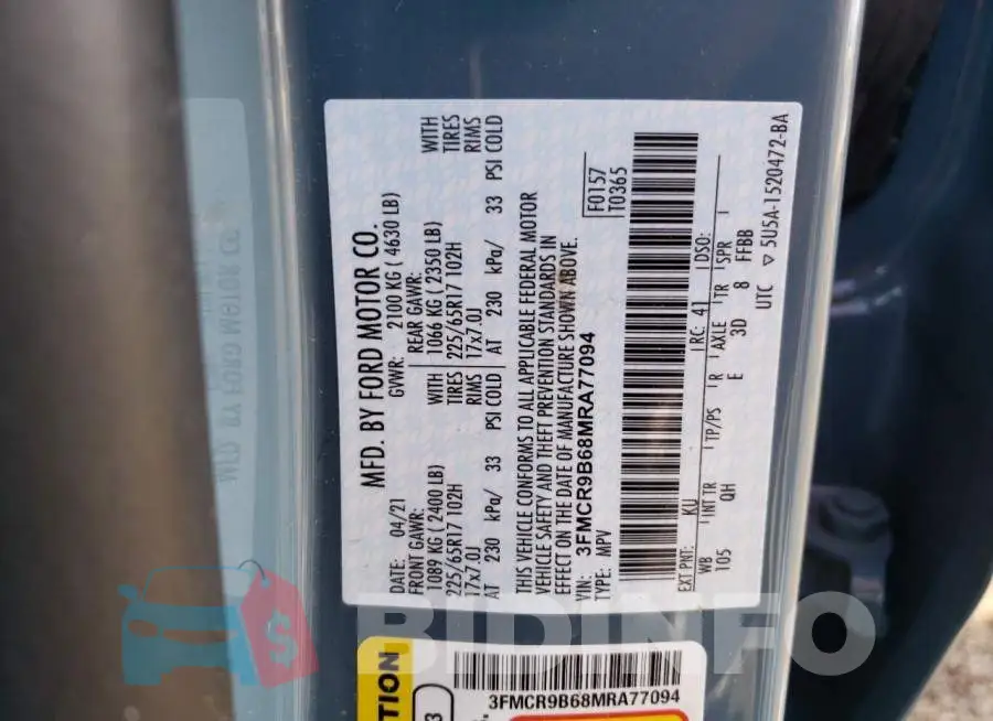 3FMCR9B68MRA77094 Photo# 12