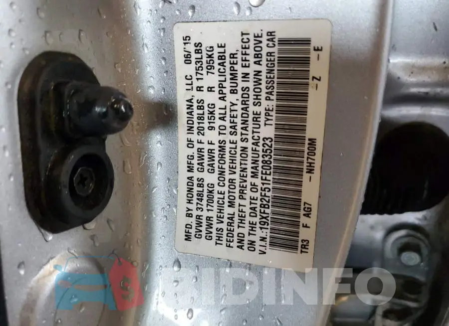 19XFB2F51FE083523 Photo# 12
