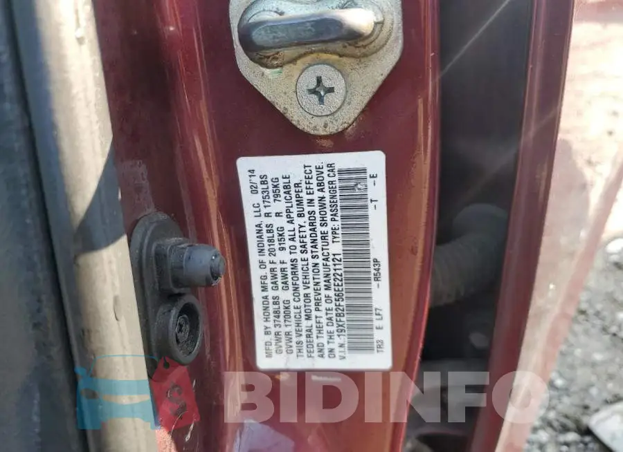19XFB2F56EE221121 Photo# 12