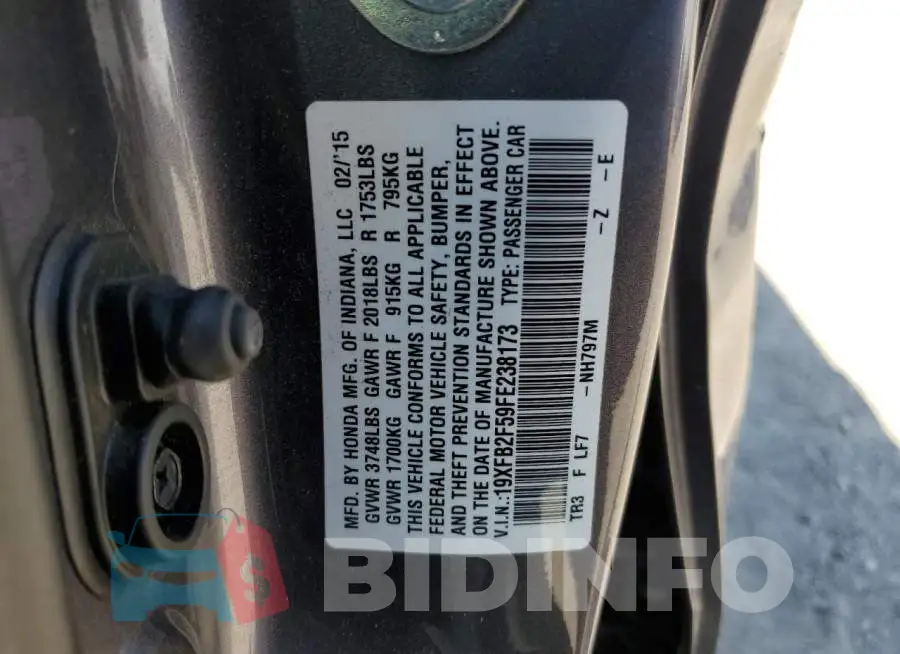 19XFB2F59FE238173 Photo# 12