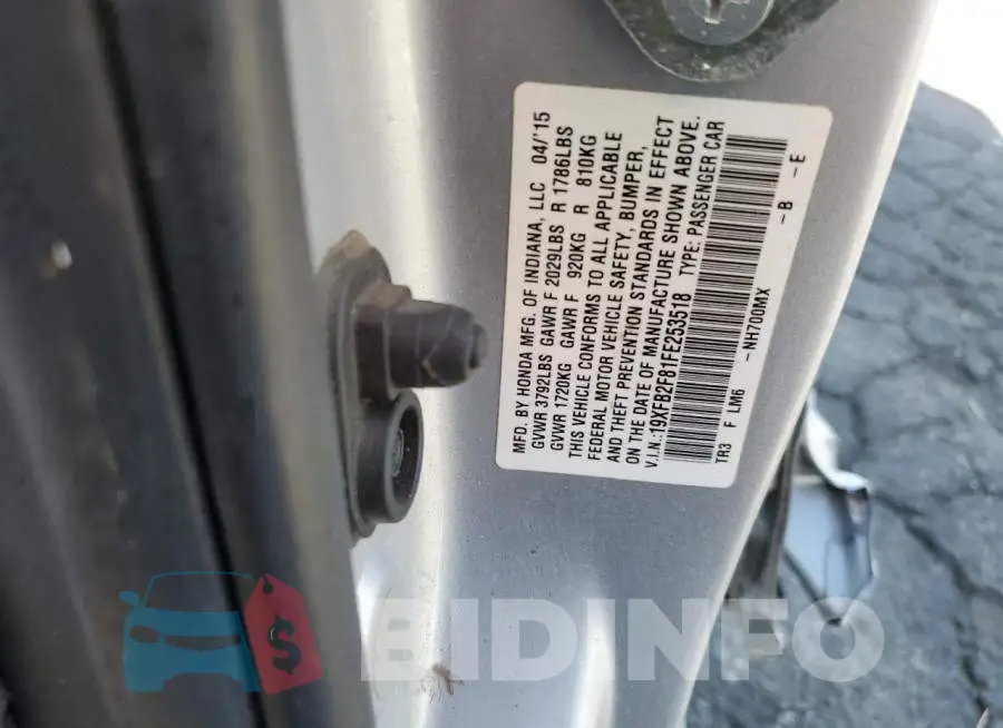 19XFB2F81FE253518 Photo# 12