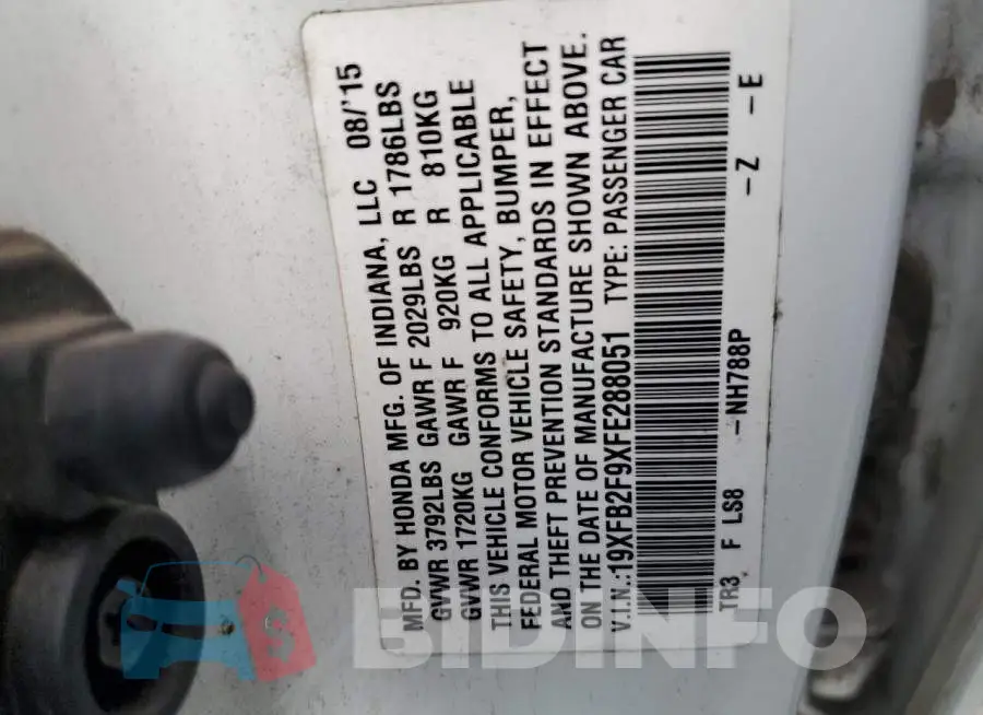 19XFB2F9XFE288051 Photo# 12