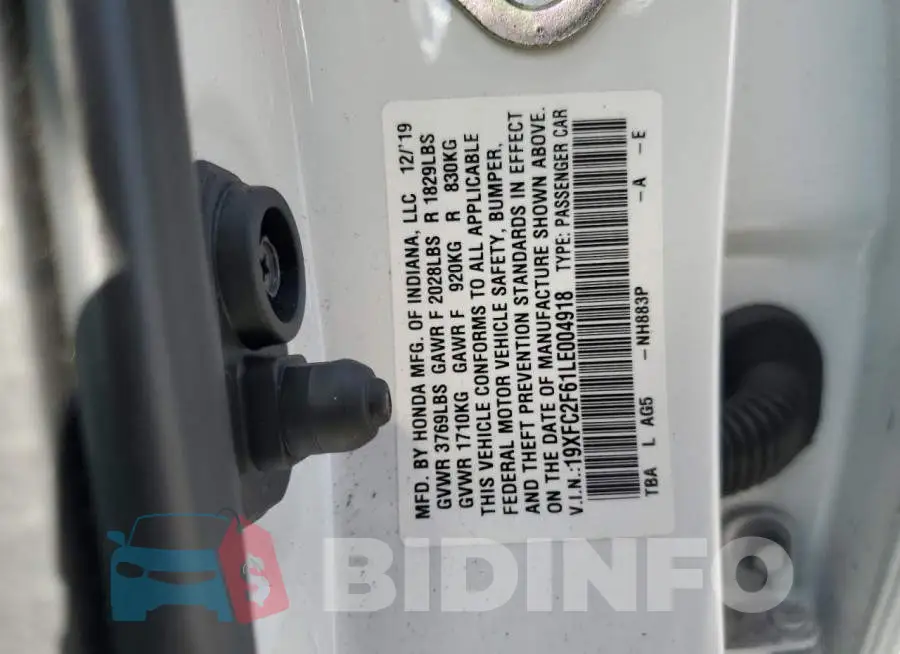19XFC2F61LE004918 Photo# 12