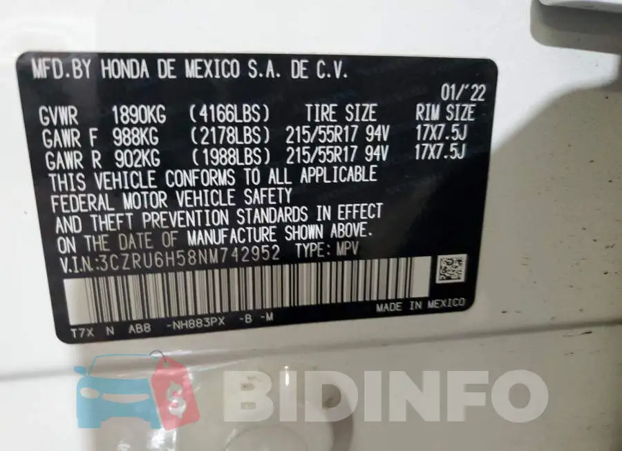 3CZRU6H58NM742952 Photo# 13