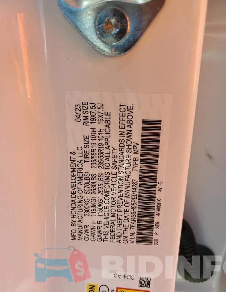 7FARS6H95PE014287 Photo# 12
