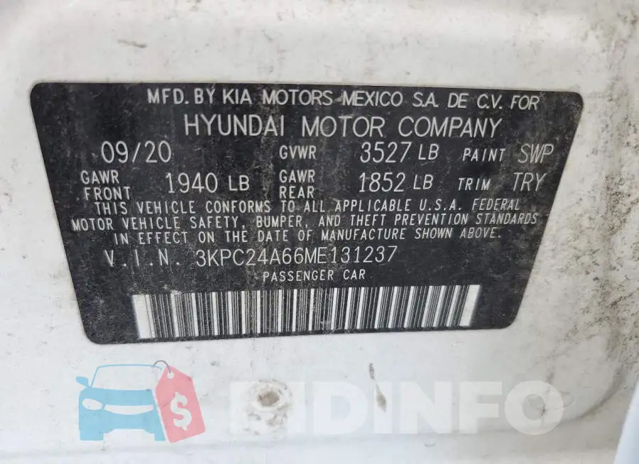 3KPC24A66ME131237 Photo# 13
