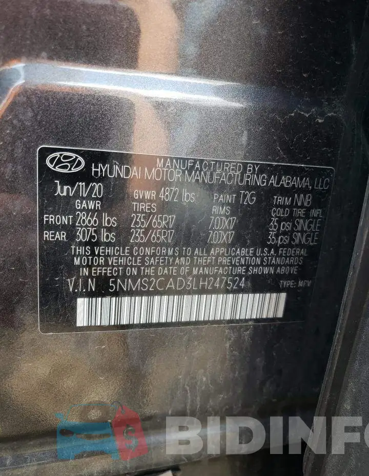 5NMS2CAD3LH247524 Photo# 13