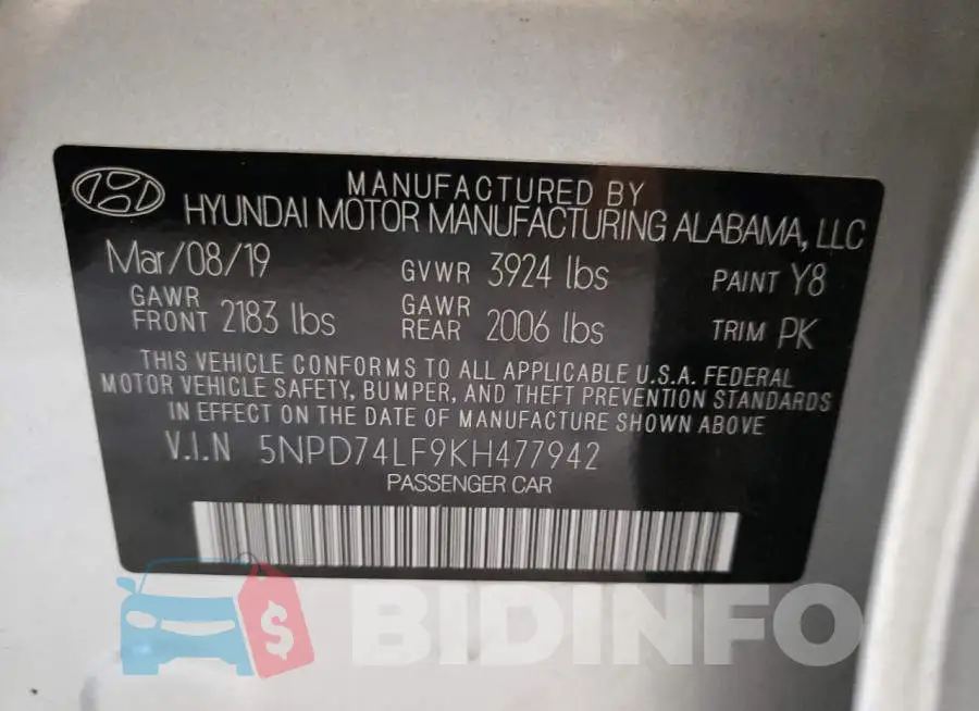 5NPD74LF9KH477942 Photo# 12