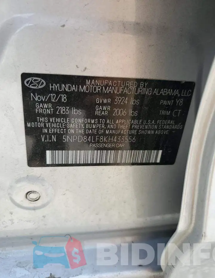 5NPD84LF8KH433556 Photo# 12