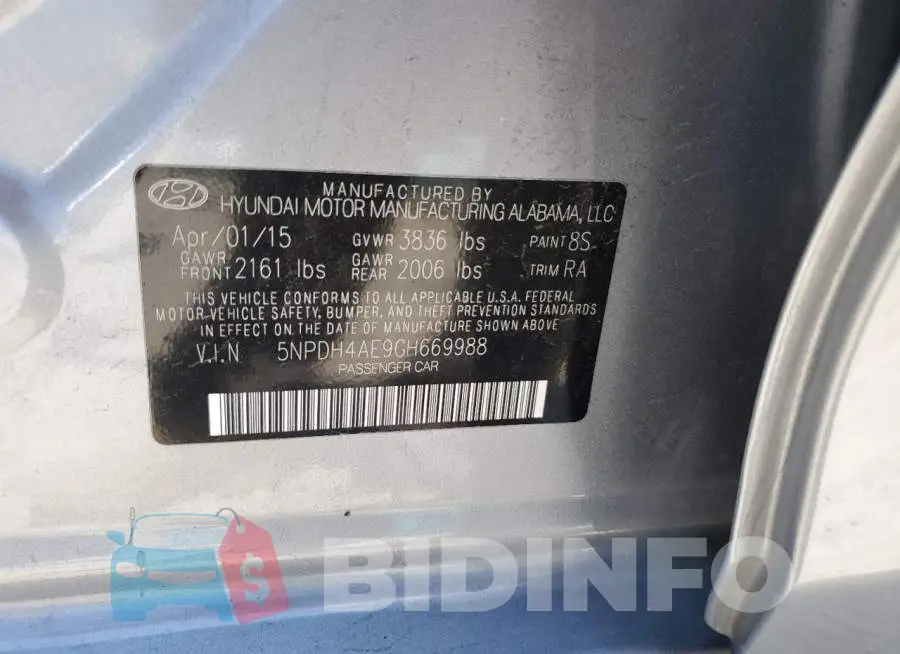 5NPDH4AE9GH669988 Photo# 12