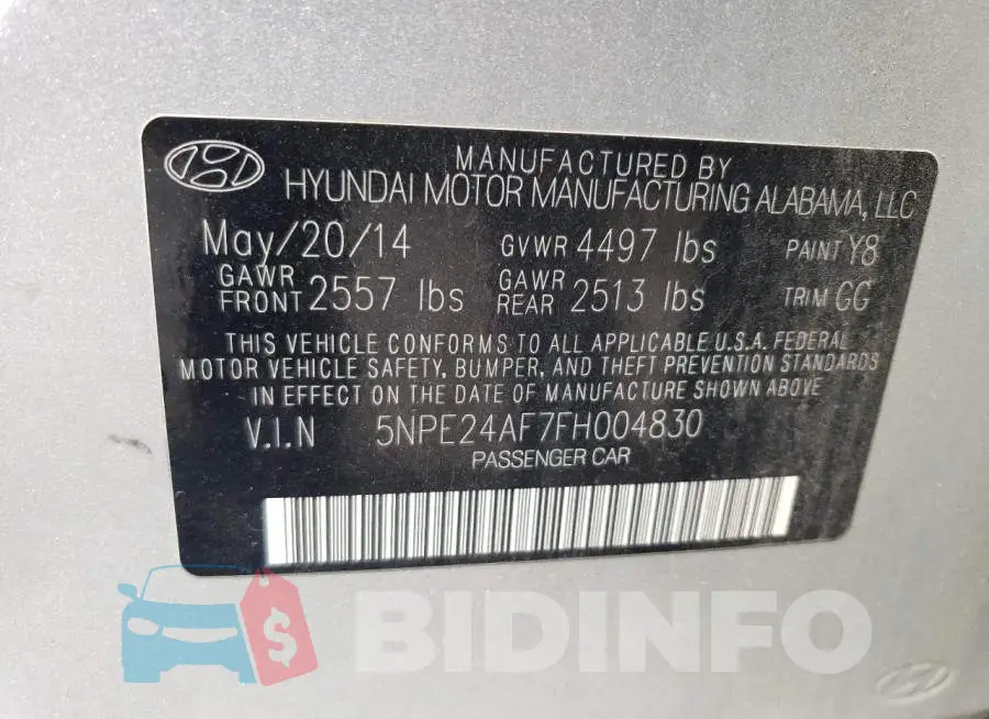 5NPE24AF7FH004830 Photo# 12
