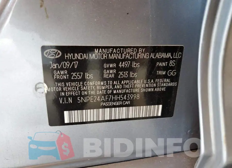 5NPE24AF7HH543998 Photo# 13
