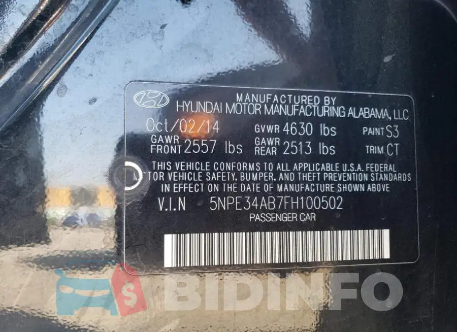5NPE34AB7FH100502 Photo# 12