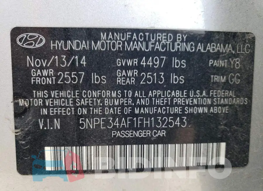 5NPE34AF1FH132543 Photo# 12
