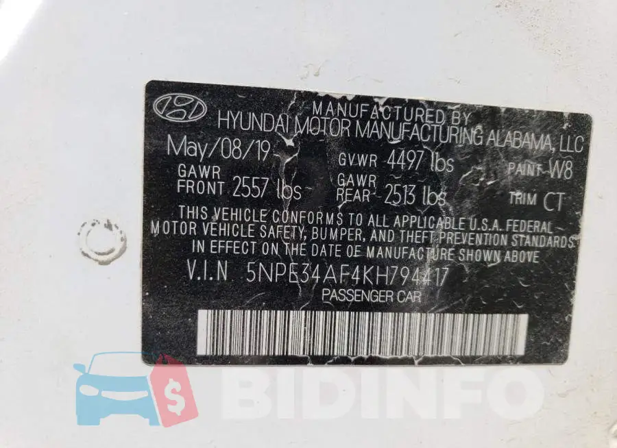 5NPE34AF4KH794417 Photo# 13