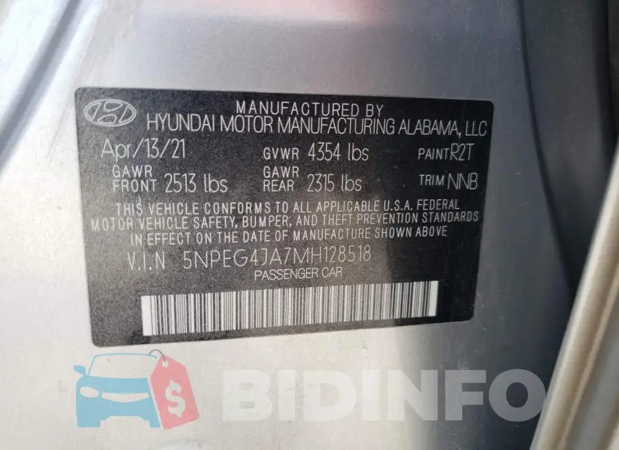 5NPEG4JA7MH128518 Photo# 12