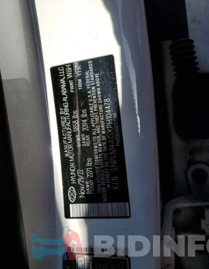 5NPLM4AGXPH104478 Photo# 12