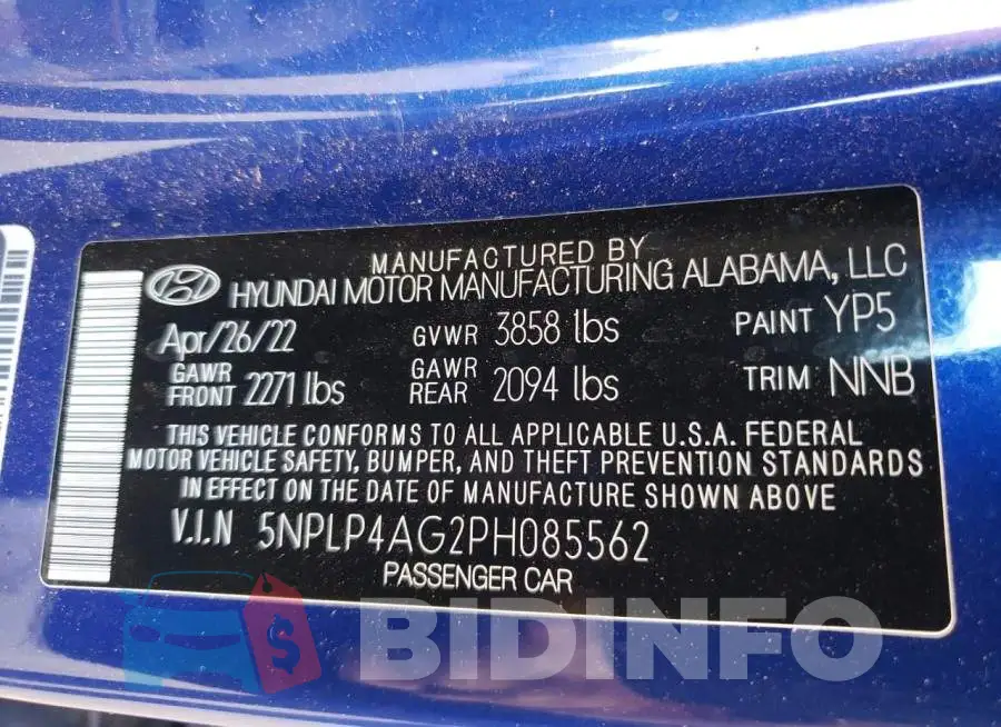 5NPLP4AG2PH085562 Photo# 13