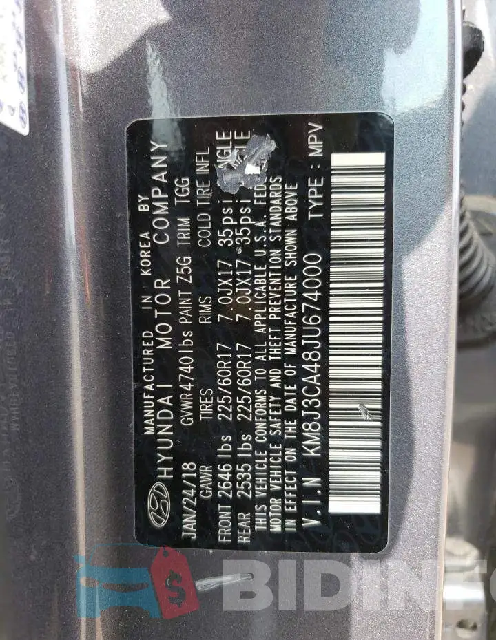 KM8J3CA48JU674000 Photo# 13