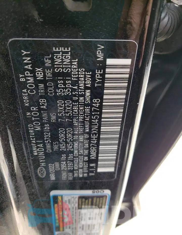 KM8R74HEXNU451748 Photo# 14