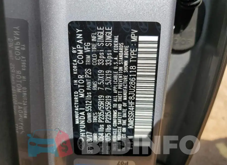 KM8SR4HF8JU286118 Photo# 14