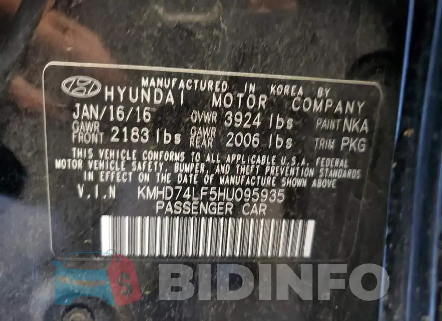KMHD74LF5HU095935 Photo# 12