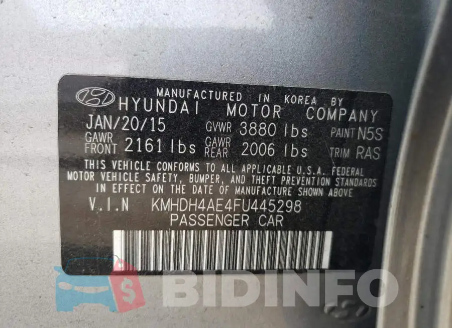KMHDH4AE4FU445298 Photo# 12
