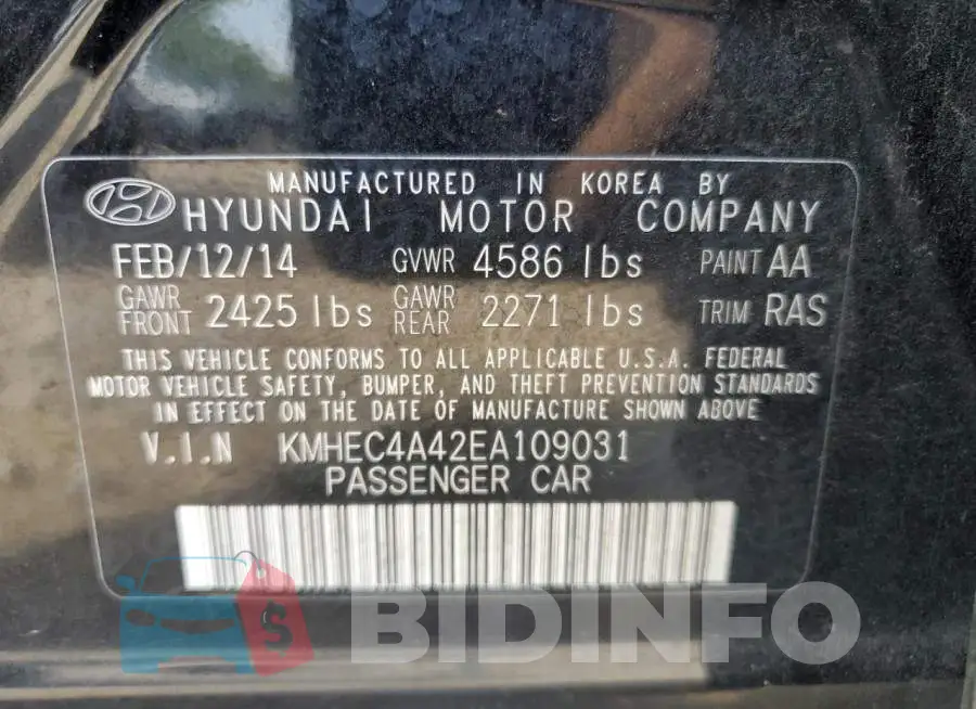 KMHEC4A42EA109031 Photo# 13