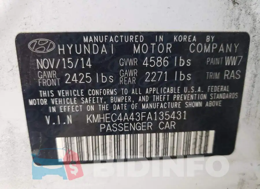 KMHEC4A43FA135431 Photo# 12