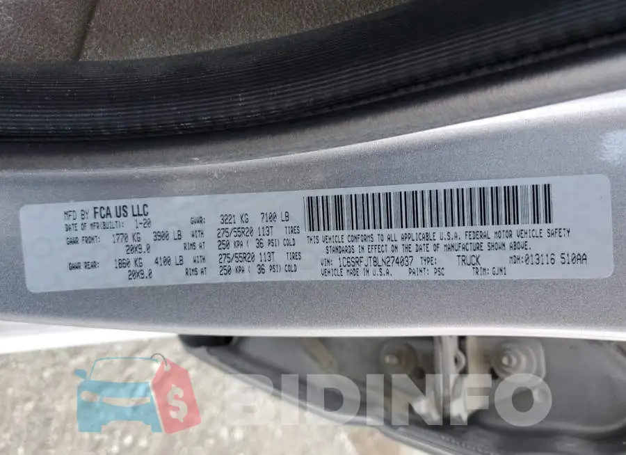 1C6SRFJT8LN274037 Photo# 12