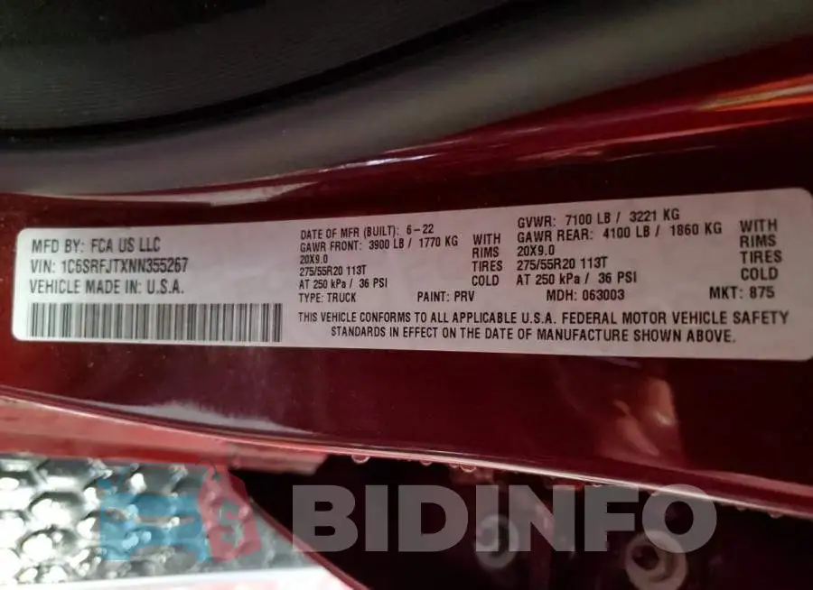 1C6SRFJTXNN355267 Photo# 12