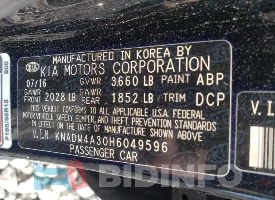 KNADM4A30H6049596 Photo# 10