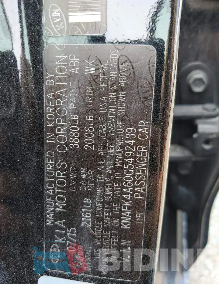 KNAFK4A60G5492439 Photo# 12