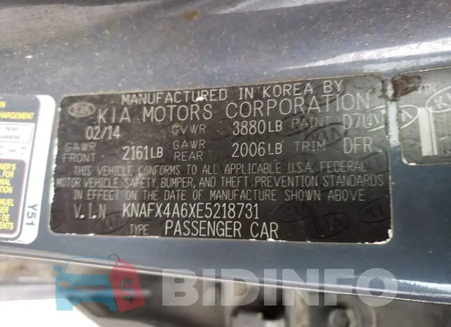 KNAFX4A6XE5218731 Photo# 10