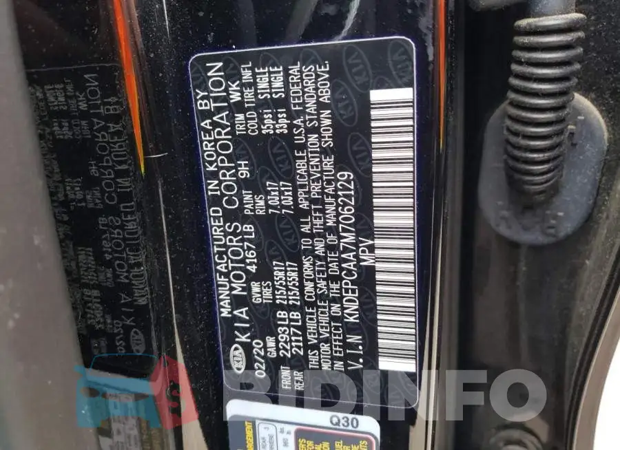 KNDEPCAA7M7062129 Photo# 12