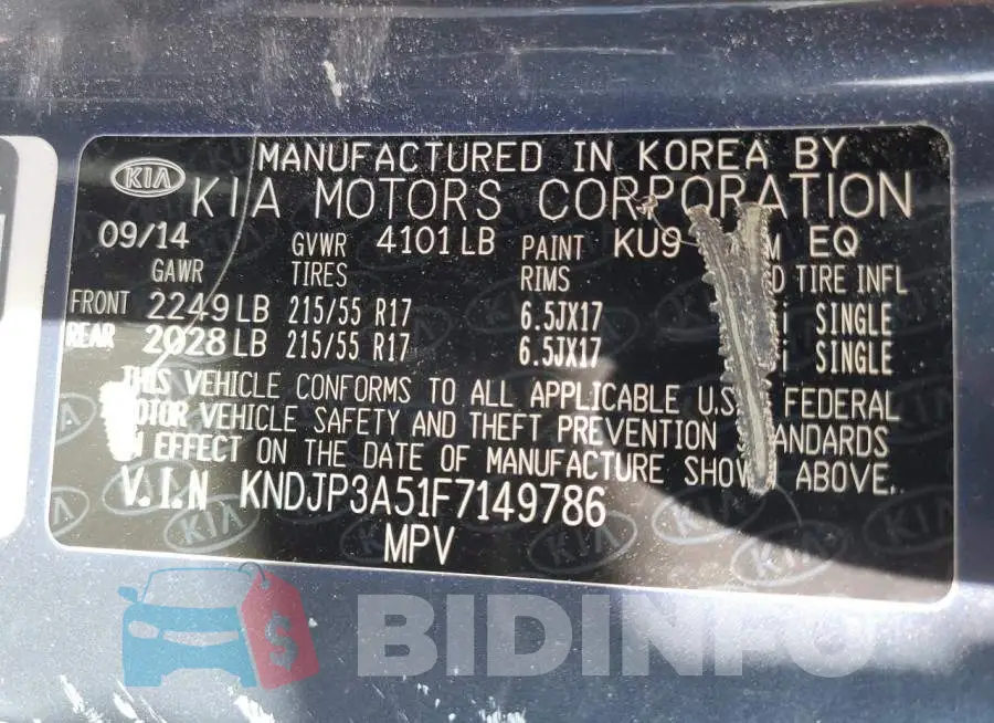 KNDJP3A51F7149786 Photo# 14
