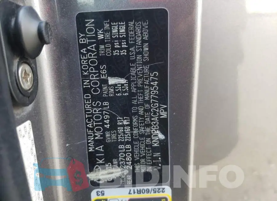 KNDPB3AC2G7795475 Photo# 13