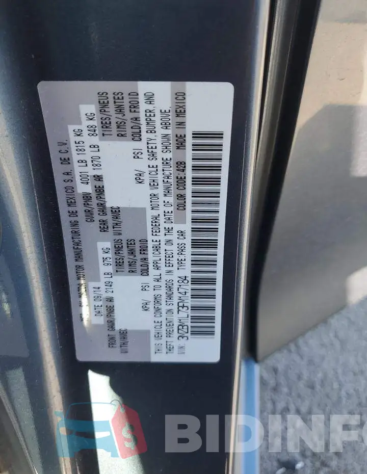 3MZBM1L73FM147184 Photo# 12