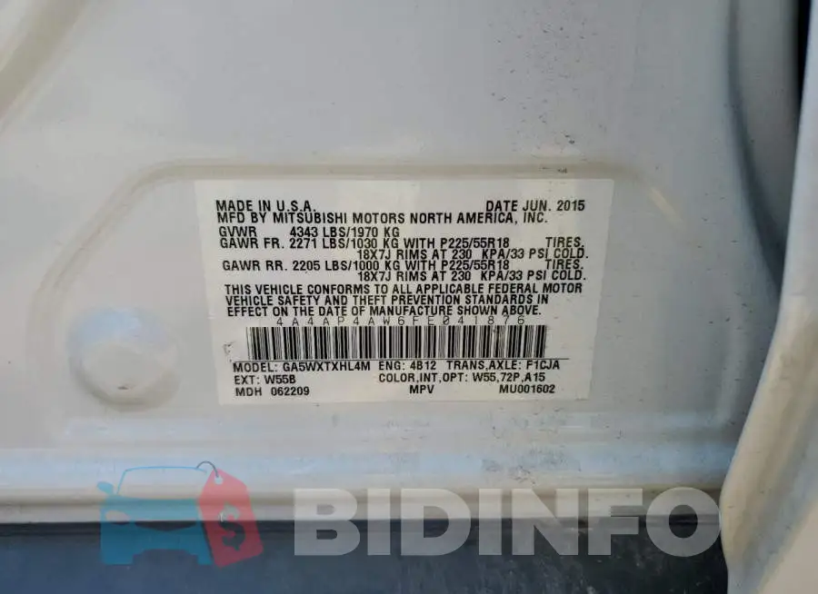 4A4AP4AW6FE041876 Photo# 12