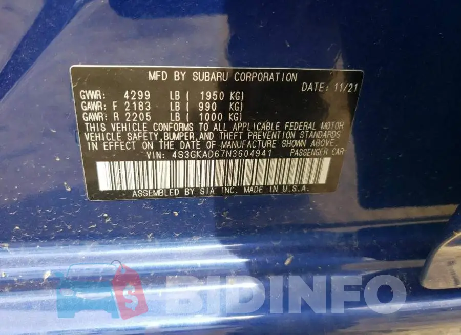 4S3GKAD67N3604941 Photo# 12